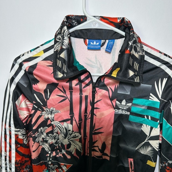 Adidas Originals Firebird floral print x-small women’s full zip jacket - Picture 3 of 6